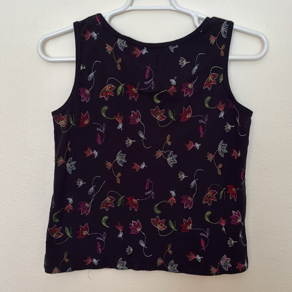 Chico's Black Embroidered Floral Women's Top - Picture 3 of 4